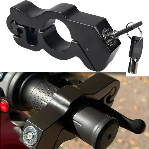 1PCS Motorcycle Handlebar Lock Handlebar Brake Handle Solid Lock Imitating Steal Lock Pull Rod ATV Dirt Street Bikes Anti Theft