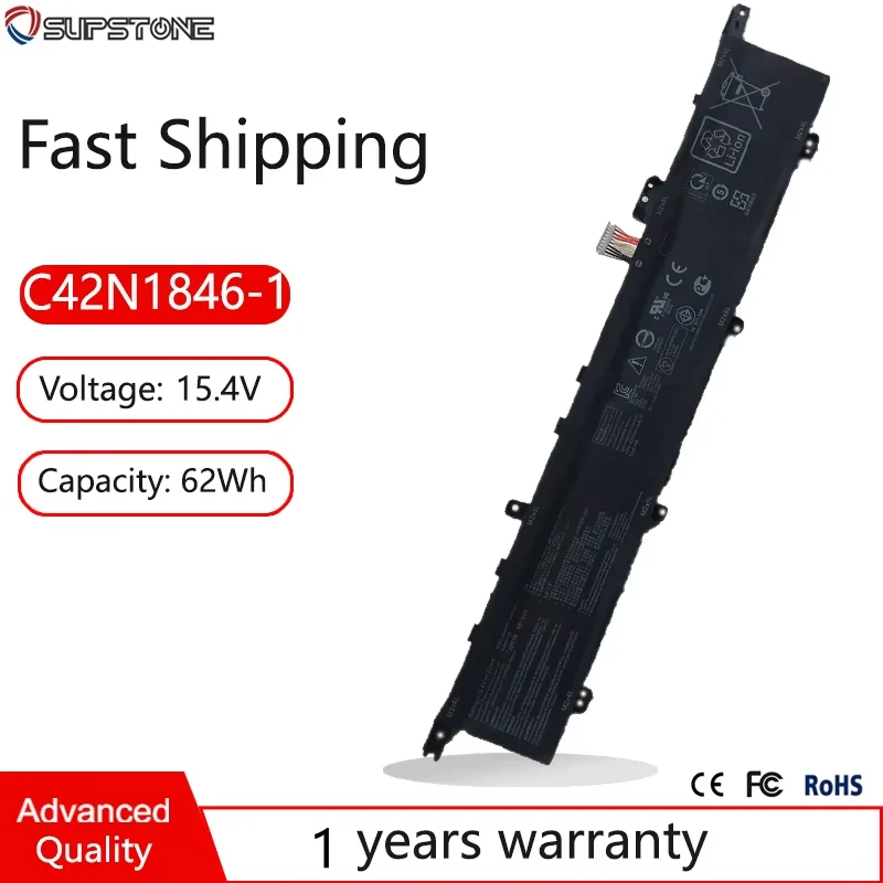 Новый аккумулятор для ноутбука C42N1846-1 0B200-03490000 для Asus ZenBook Pro Duo UX581GV UX581LV-H2011R H2045T XS74T XS94T H2003T UX5000GVL Новый аккумулятор для ноутбука C42N1846-1 0B200-03490000 для Asus ZenBook Pro Duo UX581GV UX581LV-H2011R H2045T XS74T XS94T H2003T UX5000GVL