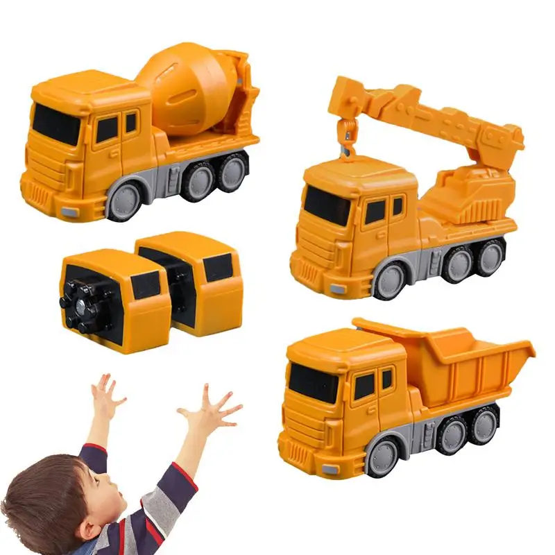 

Construction Vehicles Toys Magnetic Transform Engineering Assembled Car Toy Transform Car Robot Toy KidsPlay Construction