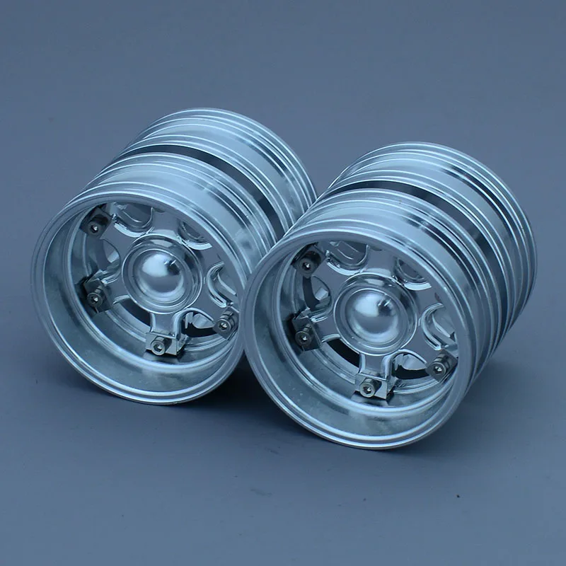 1:14th Scale RC Truck 2pcs Metal Rear wheel Hub Rim for Tamiya for SCANIA 770S R620 for VOLVO FH16 ACTROS 3363 AROCS Car