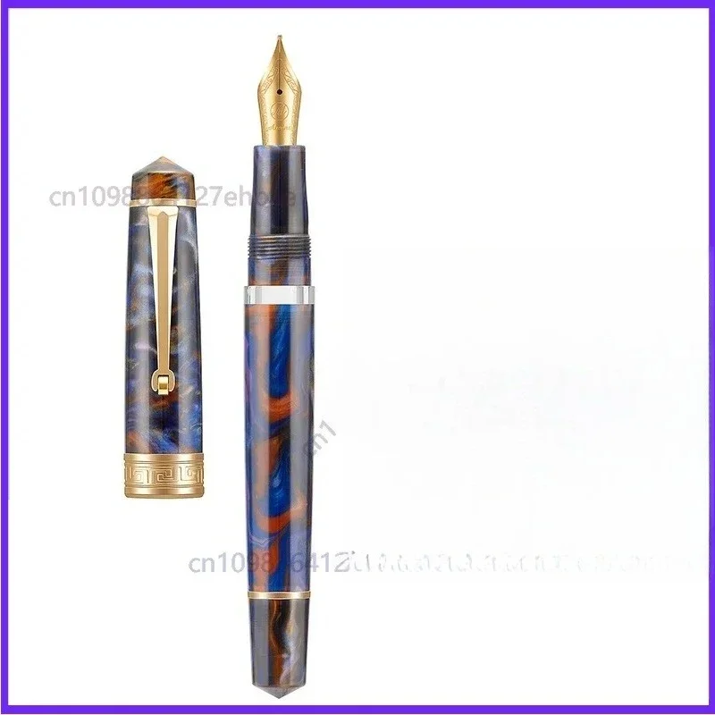 For Asvine P20 Smooth Fountain Pen with Piston Filler, Acrylic, Beautiful EF/F/M Patterns, Nib with Gold Clip, Writing