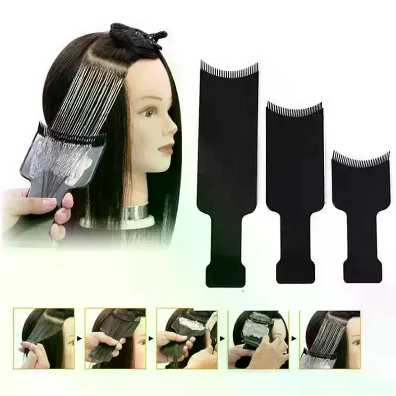 Professional Salon Hair Dyeing Board Highlight Plate Coloring Brush Comb Swatch Board Barber Hairdresser Styling Tools
