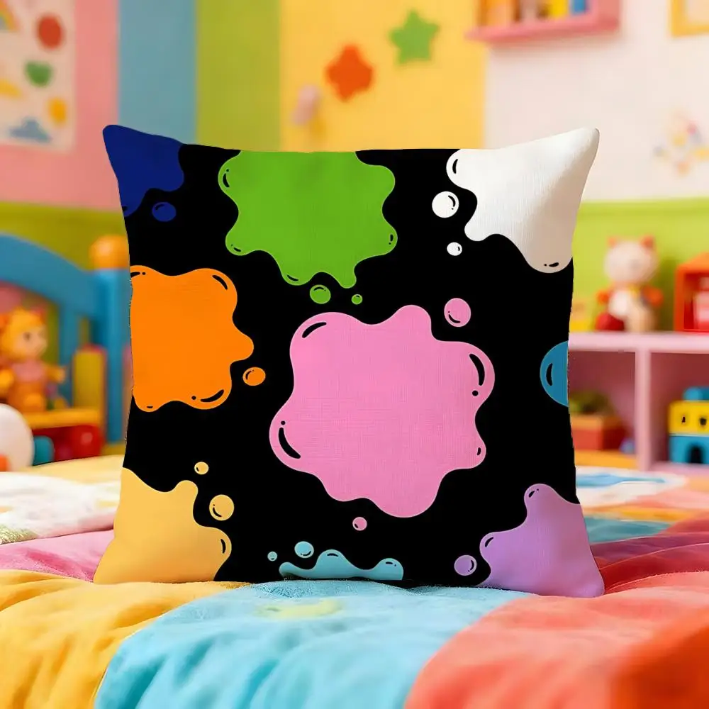 Sweet Macaron Color Cow Spot Allover Print Cushion Cover Premium Soft Pillowcase Skin-Friendly   for Home Office Travel