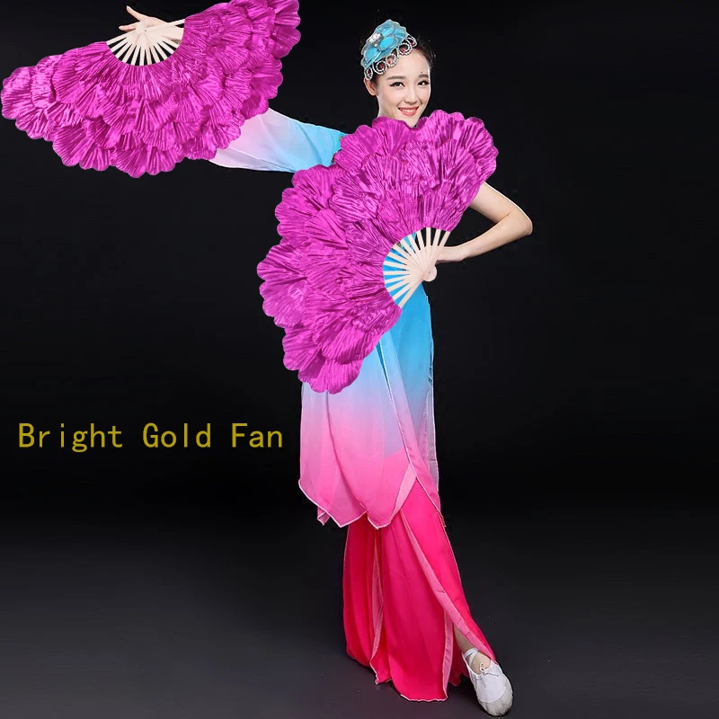 Dance Fan Peony Petal Dance Fan Double Side Yangge Dancing Fans Ventilador Eventail a Main Abanicos Para Boda Abanicos De Mano