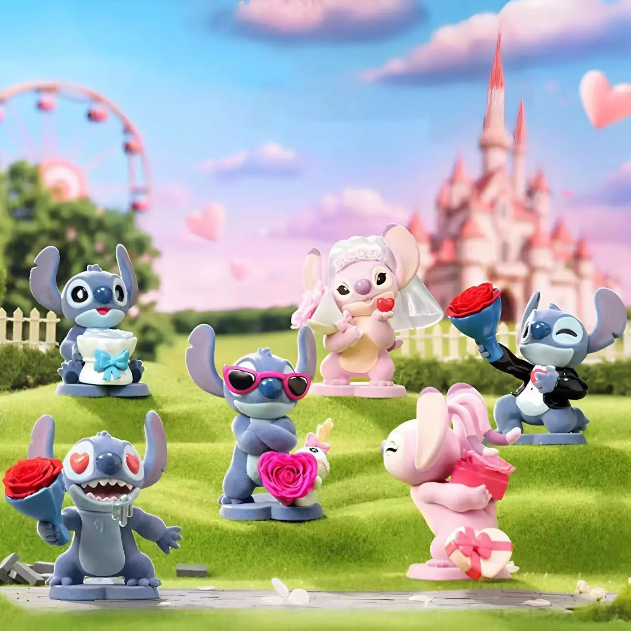 

MINISO Genuine Stitch Sweet and Cool Adventure Eternal Flower Series Blind Box Tide Play Ornament Doll Girls Gifts