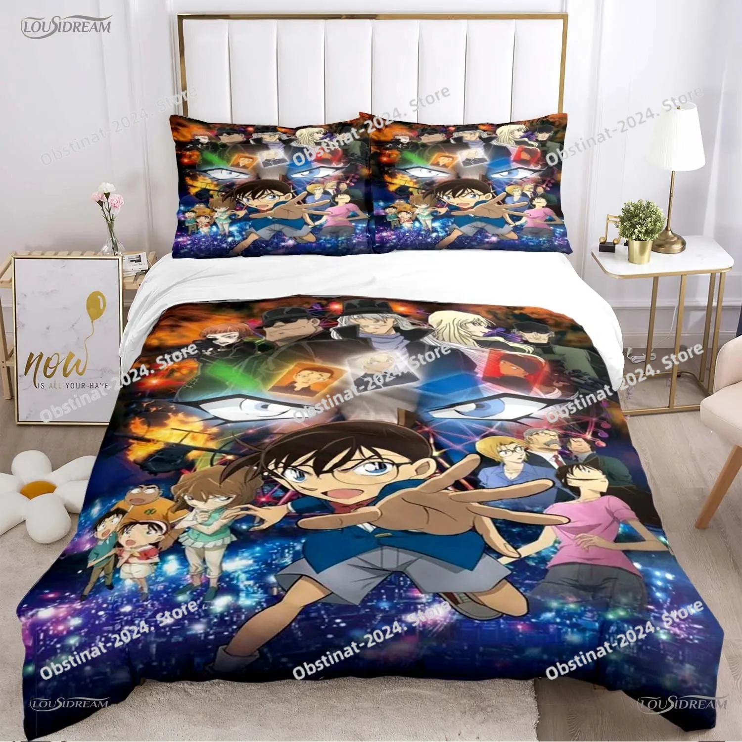 

Detective Conan cartoon anime Duvet Cover Comforter,Bedding sets Soft Quilt Cover and Pillowcases Teens SingleDoubleQueenKing