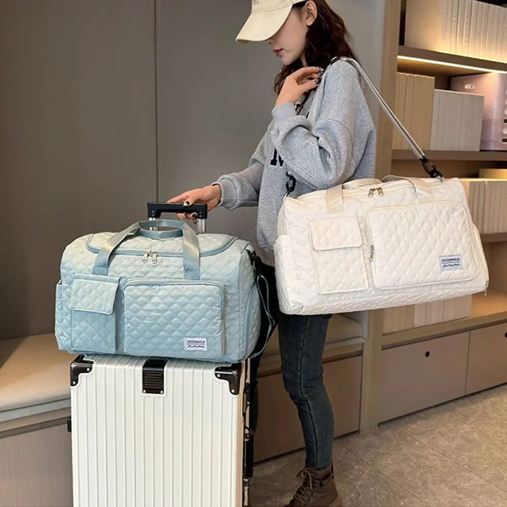 

Oxford Travel Duffel Bag Foldable Sturdy Nylon Duffle Bag Multi-functional with Shoe Compartment Travel Luggage Bag Sports