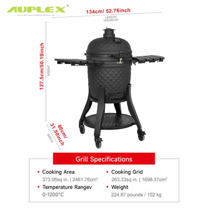 Ceramic Smoke Carbon Household KAMADO22 Inch BBQ American Slow Bake Large Iron Egg Ceramic Grill