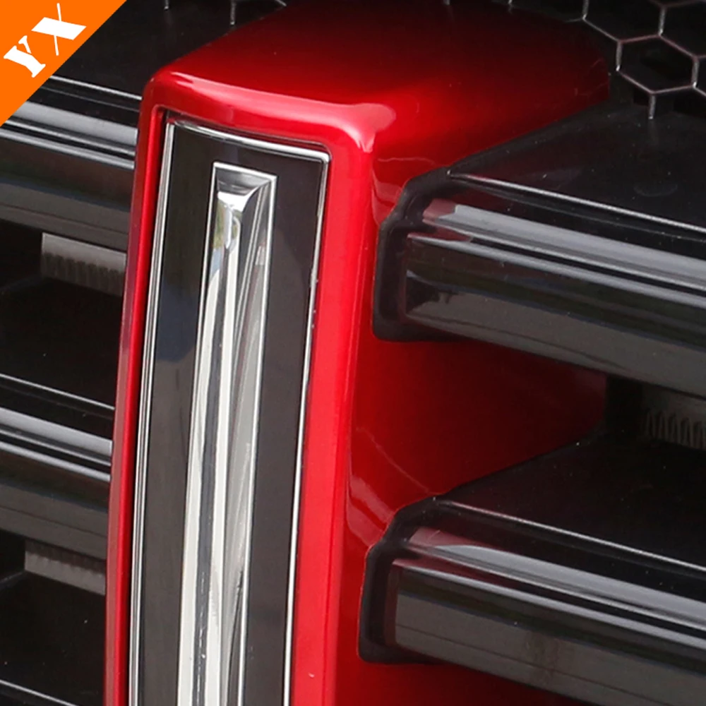 Carbon Chrome Red For GWM Great Wall WEY Tank 300 2022 2023 Accessories Car Front Logo Cover Head Bumper Sticker Frame Moulding