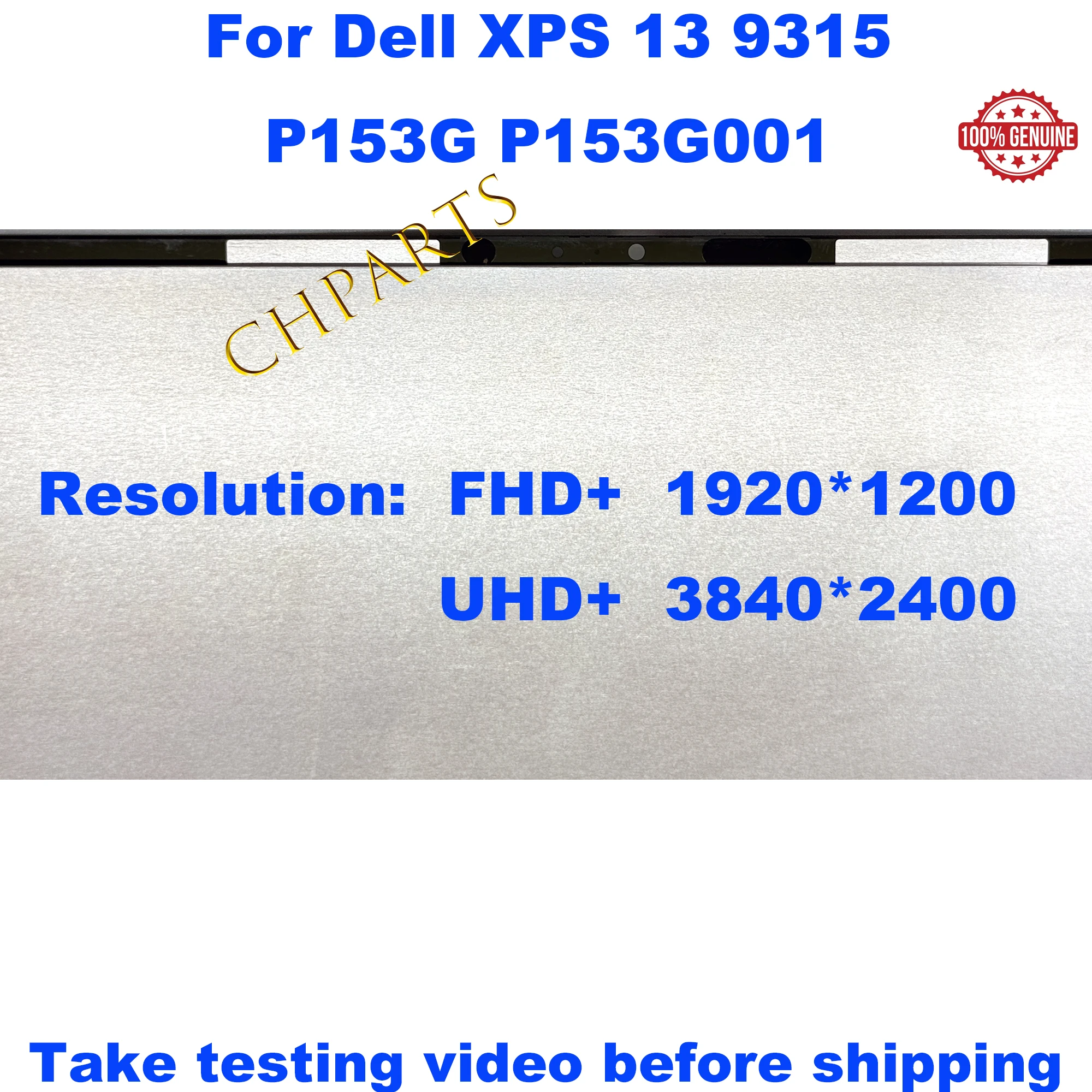 Imagem -04 - Lcd Uhd Mais Touch Screen Substituição do Portátil Display Non-touch Dell Xps 13 9315 P153g P153g001 134 Polegadas 1920*1200 3840*2400