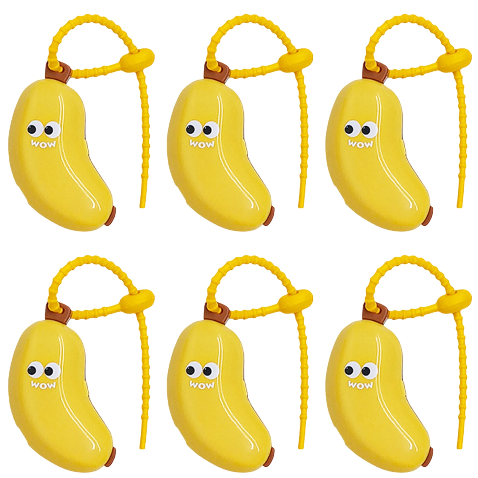 

6pieces Durable Banana Toothbrush Cover With Toothpaste Dispenser Waterproof And Portable Banana Toothbrush Holder