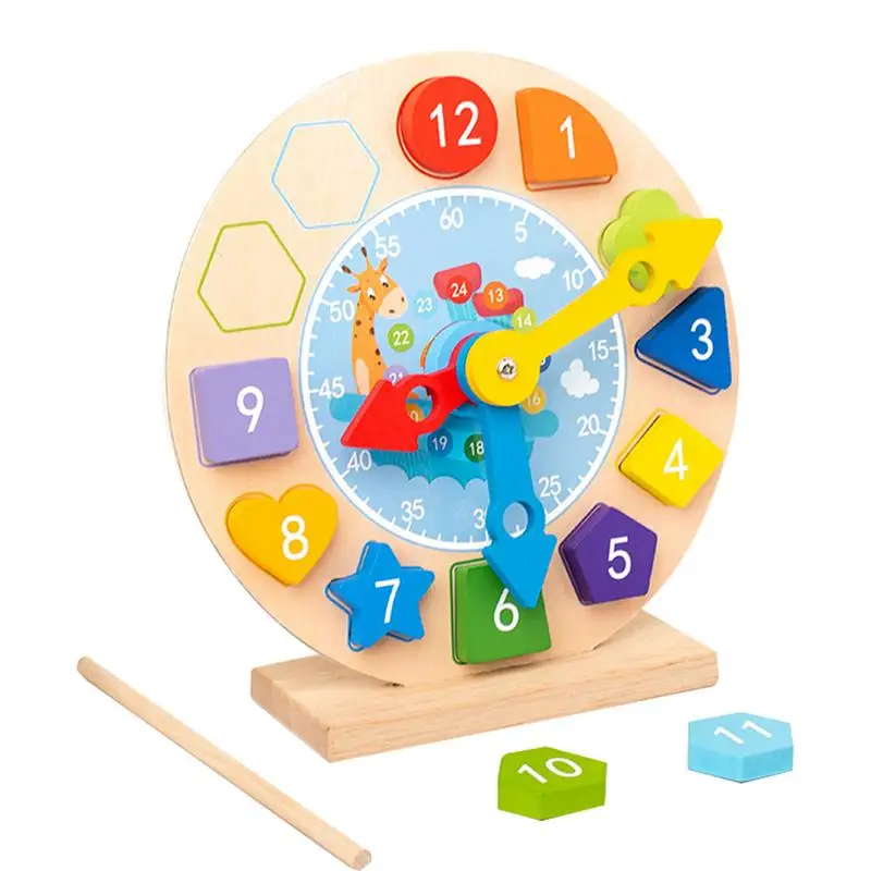 

Wooden Clock Toy Safe Teaching Clocks Learning Clock Kindergarten Toy Wooden Magnetic Design Clock Toy For Home Kindergarten