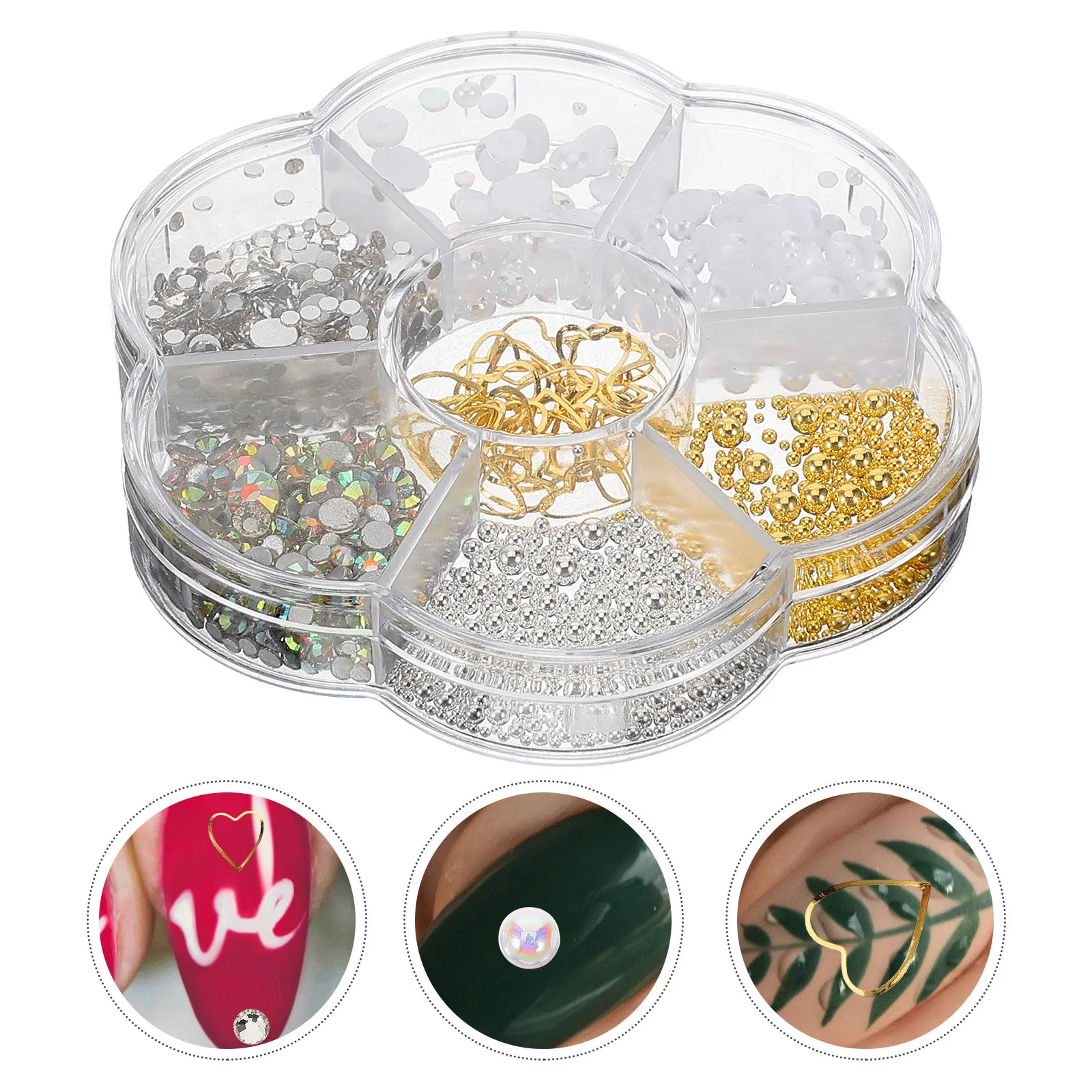 

7 Grids Nail Charms Nail Art Gems Manicure Decorations For Acrylic Fake Nails Women Diy Jewelry Supplies Bulk