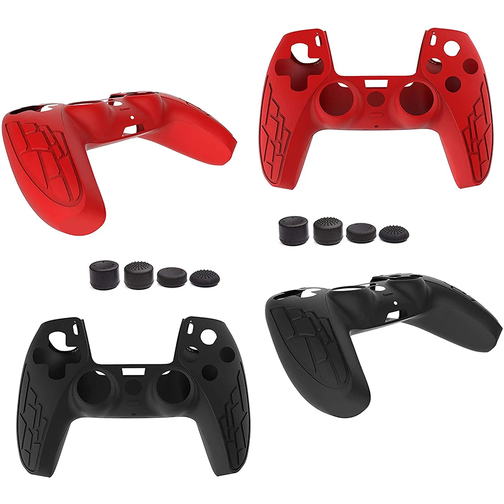 Voor PS5 Controller Siliconen Protector Cover Soft Anti-Slip Rubber Case Met 8Pcs Thumb Grip Caps Voor PS5 controller Accessoires