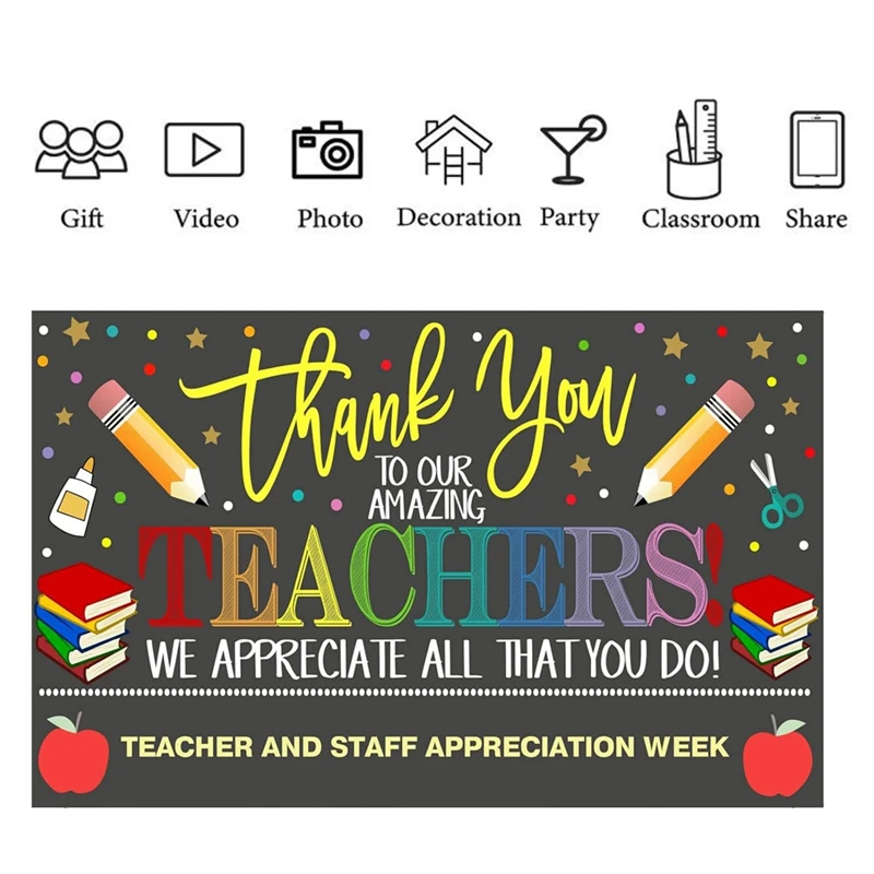 90X150 ซม.การถ่ายภาพฉากหลังวันครูขอบคุณครูฉากหลังสําหรับในร่มและกลางแจ้งพื้นหลังติดตั้งง่าย