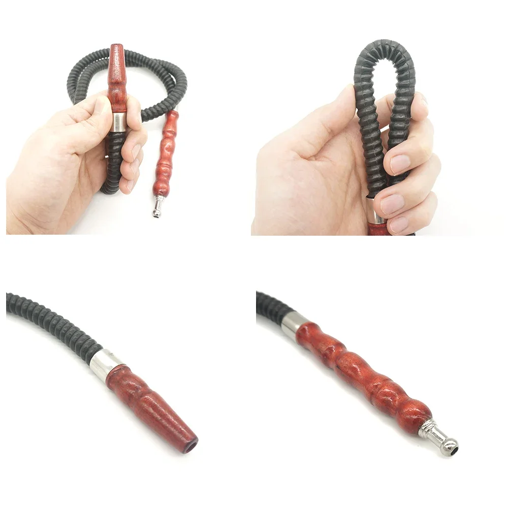 1pcs 100cm Length Leather Hookah Wooden Smoking Hose Multicolor Shisha Mouth Cigarette Accessories Chicha Tube Tool