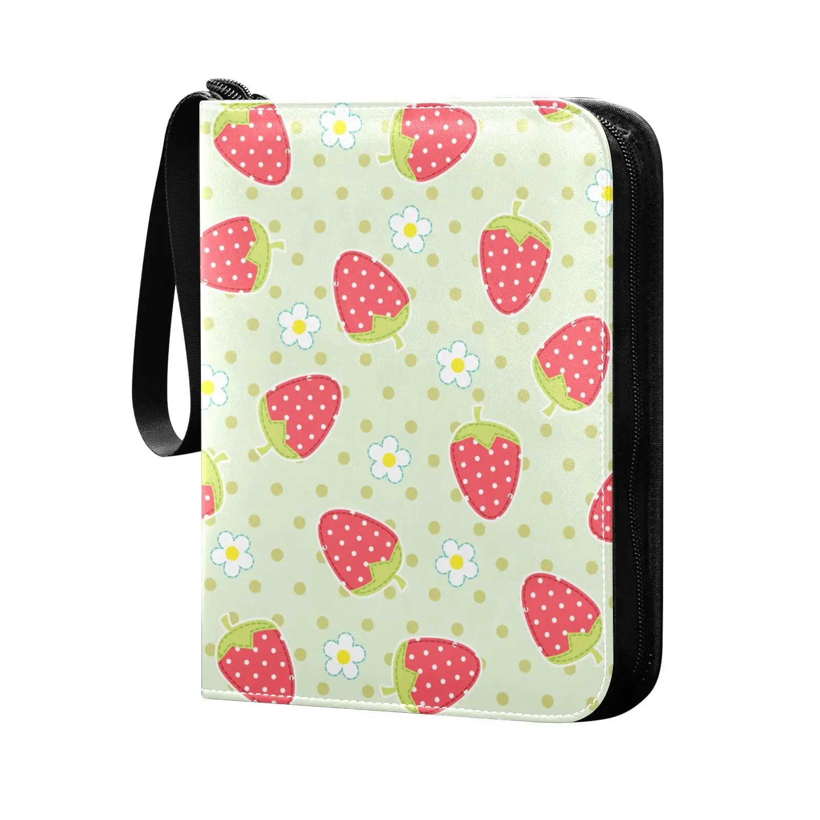 Fruits Strawberry Card Binder 4 Pocket Card Binder 400 Double Sided Pocket Album Sport Game Cards Unique Card Collection Storage