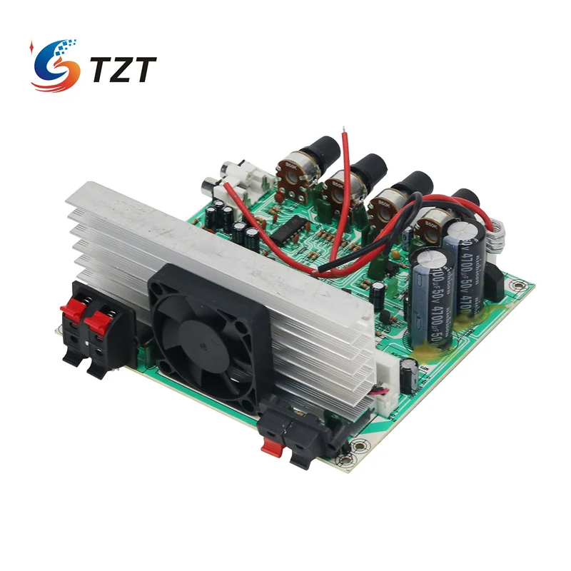 TZT 3-CH Subwoofer Amplifier Board 2.1 Amplifier Board 100W*2 + 120W*1 Fan Cooling Amplifier DIY