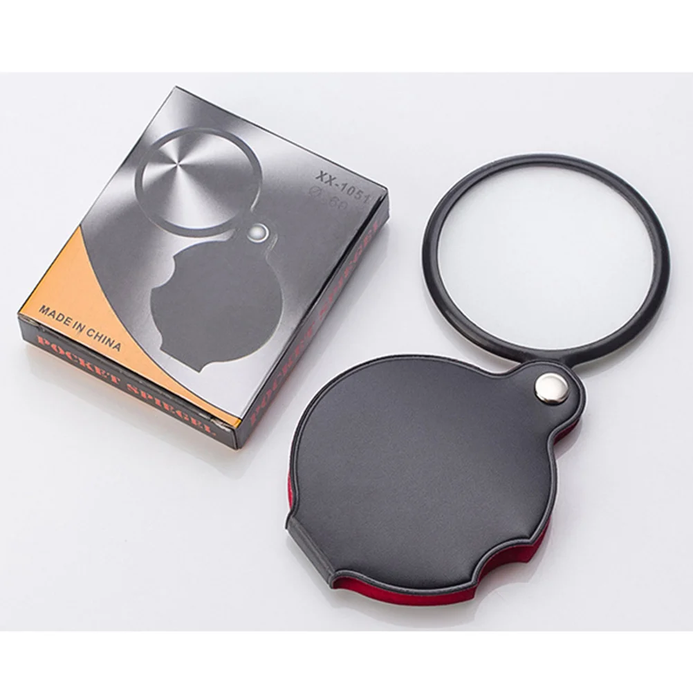 

5Pcs Portable Handheld Folding Magnifier Mini Magnifying Glass for Reading Maps Jewelry Crafts with Protective Case