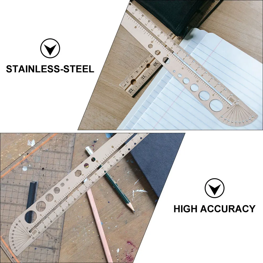 2pcs Stainless Steel Ruler Multifunctional Measuring Tool Precision Scale Straight Edge For Home Office School Workshop Drawing