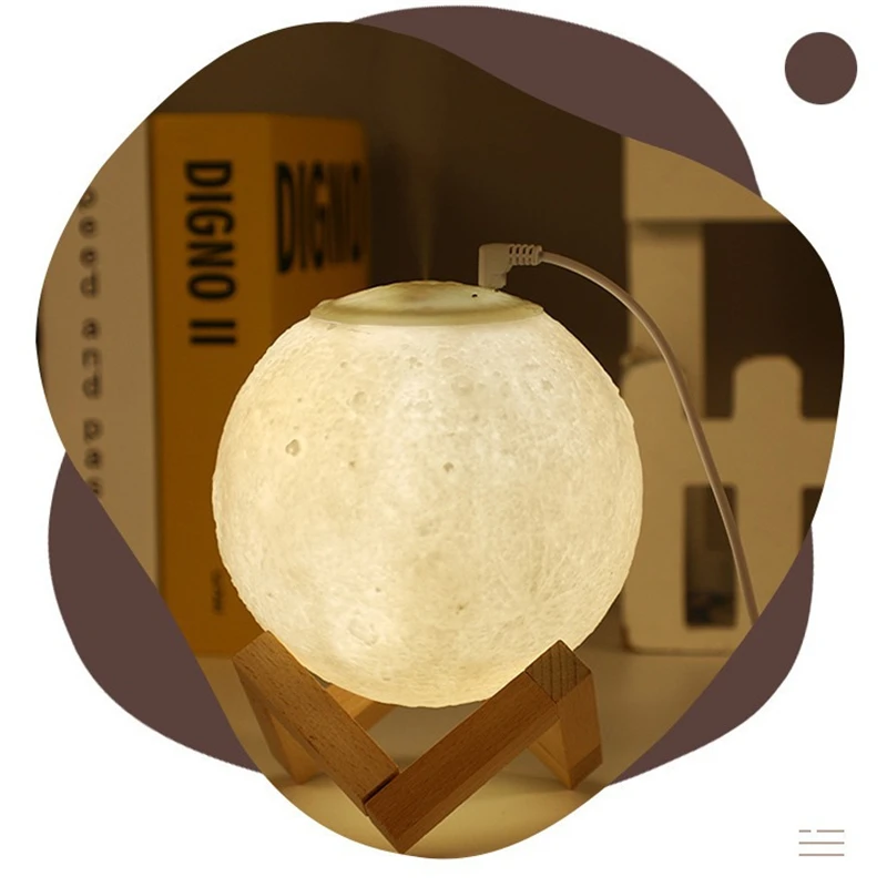 لطيف ملون القمر شكل مرطب بالموجات فوق الصوتية سطح المكتب ناشر رائحة العطر ضباب الرش في غرفة النوم غرفة معيشة فناء