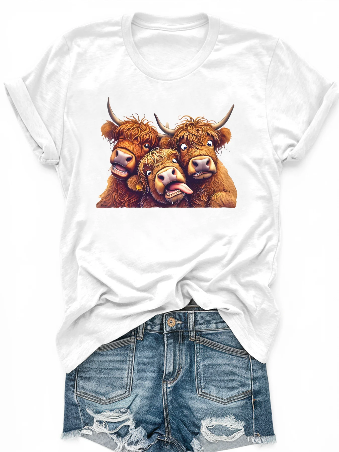 

Women's large-size printed short-sleeved T-shirt, loose and casual, soft, comfortable and breathable, outdoor sports