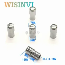 10PCS 7x15mm 7*15mm Electroplated Button Membrane Touch Switch Button Cap Round Hole 3.2mm Panel Adjustment Silver