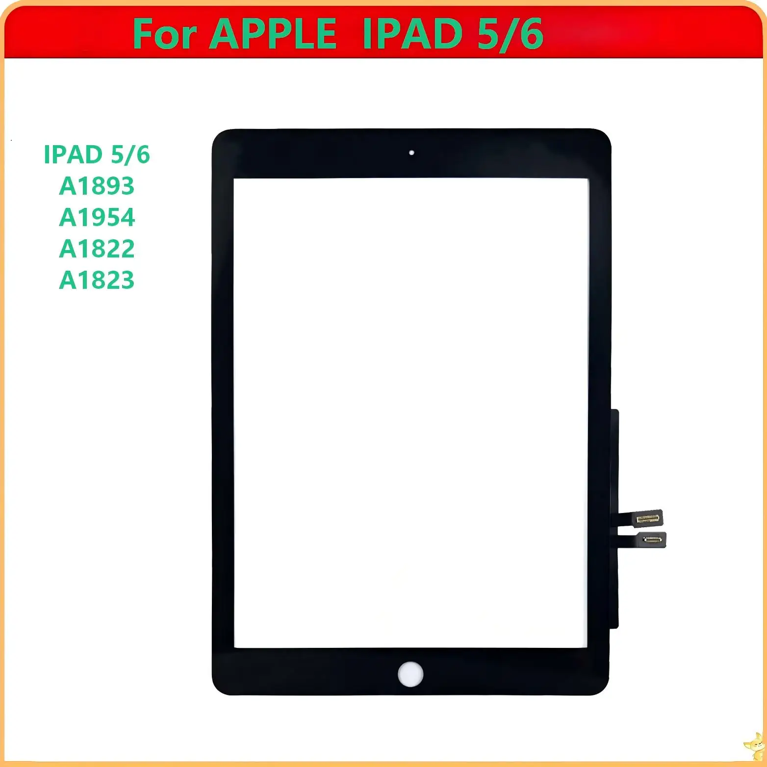 A+ For Apple iPad5 iPad 5 5th 2017 iPad6 iPad 6 6th 2018 A1822 A1823 A1893 A1954 Touch Screen Digitizer Sensor Outer Glass Panel
