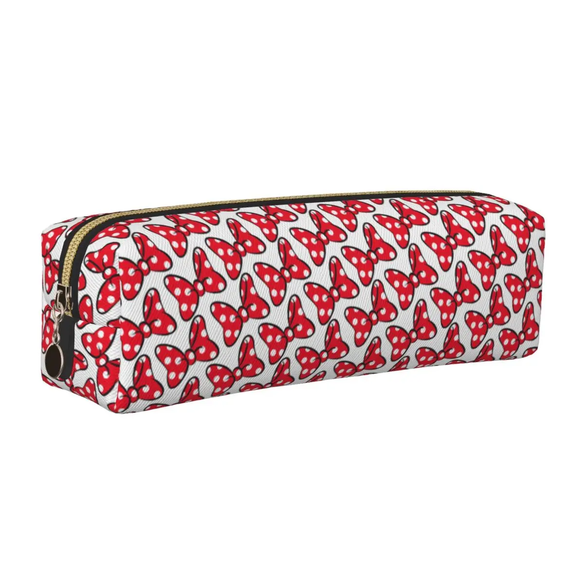 

Mickey Mouse Minnie Polka Dot Bow Pattern Pencil Case Pencil Pouch Pen Box Large Storage Bag Students School Zipper Accessories