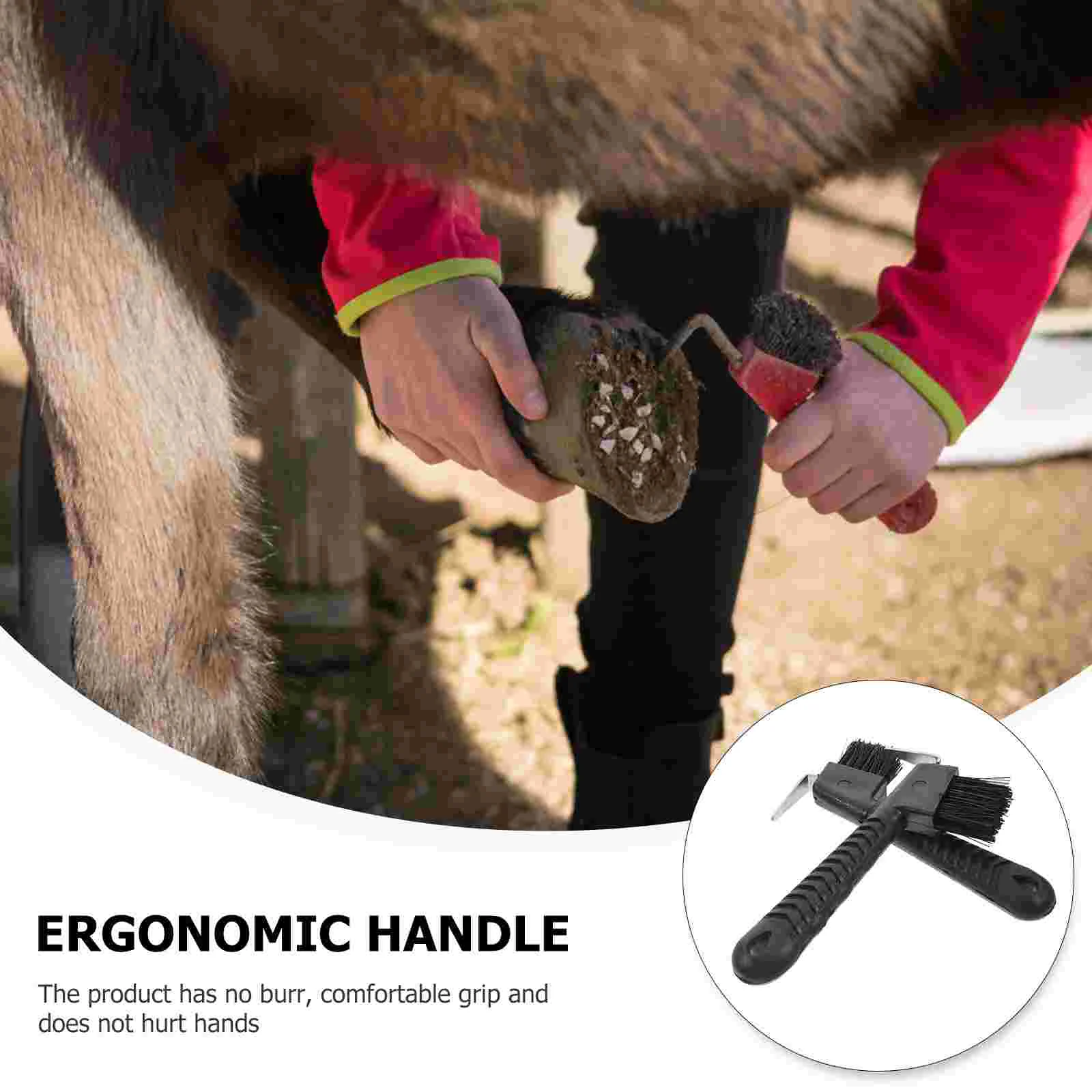 2 PCS Horse Grooming Kit Horseshoe Brush Plastic Hoof Hook Donkey Brushes Cleaning Pick