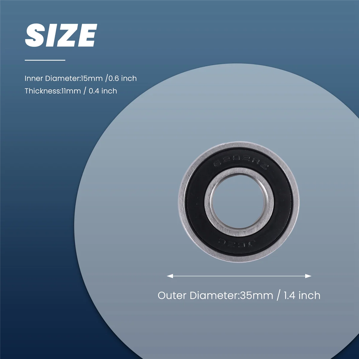 A44TReplacement 6202RZ Roller-Skating Deep Groove Ball Bearing 35x15x11mm