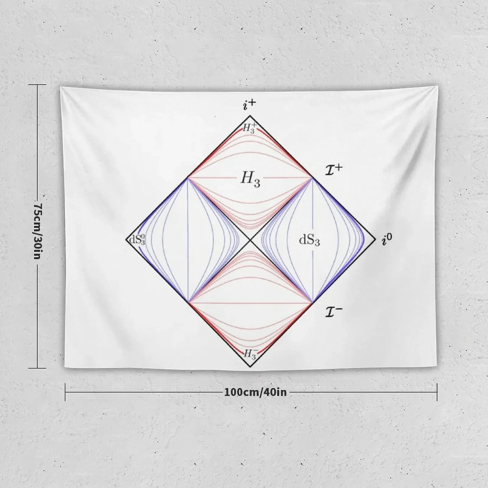 penrose diagram, general relativity and physics Tapestry Room Decorator Aesthetic Home Decor Tapestry