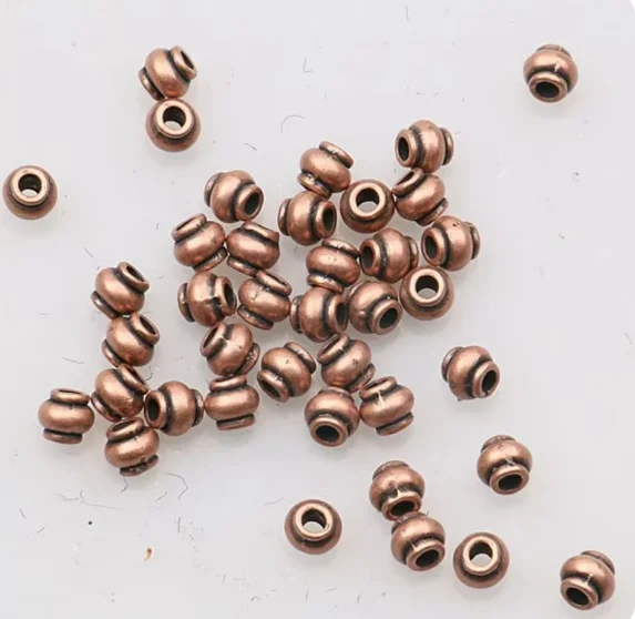 80pcs   4mm hole, 1.8mm Alloy matel antiqued copper/ silver lantern shaped spacer beads  HWH0374