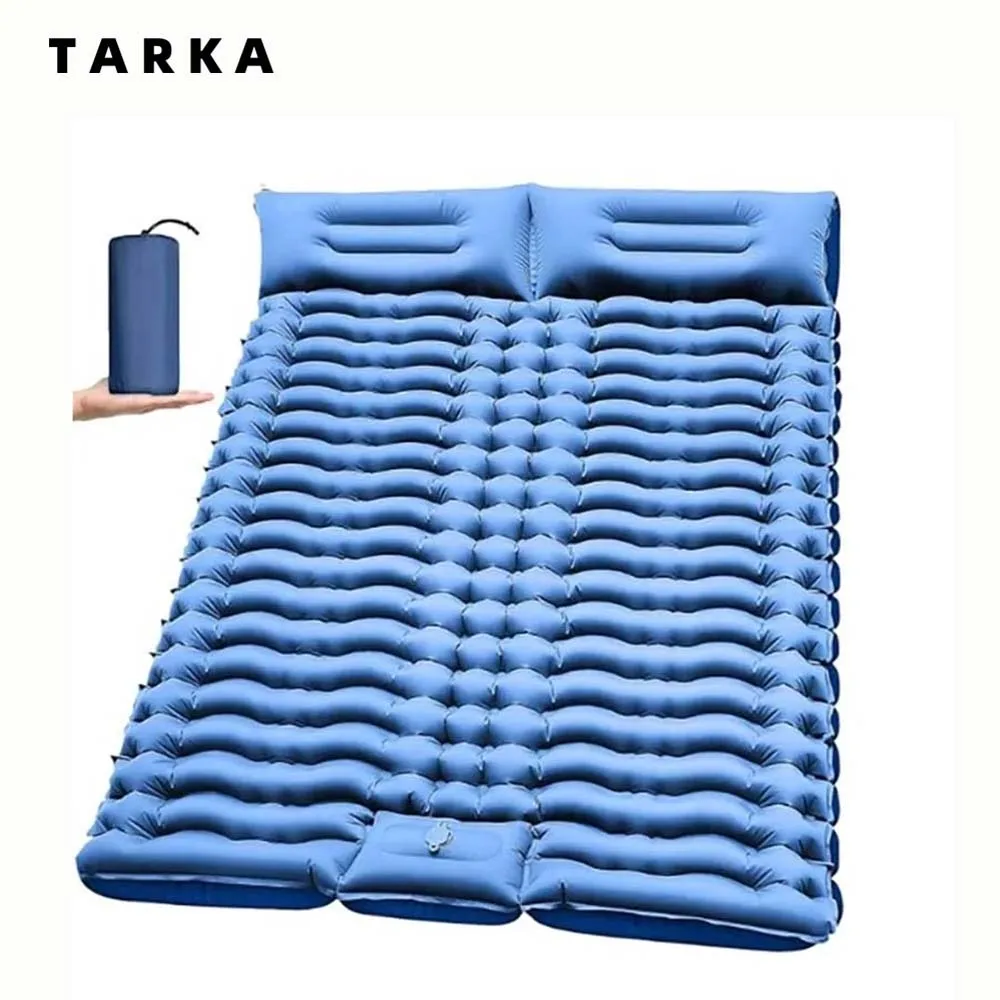 TARKA-colchoneta doble para acampar, colchón de aire inflable para parejas, almohadilla para dormir gruesa para 2 personas, cama con cojín de aire, suministros para escalar al aire libre