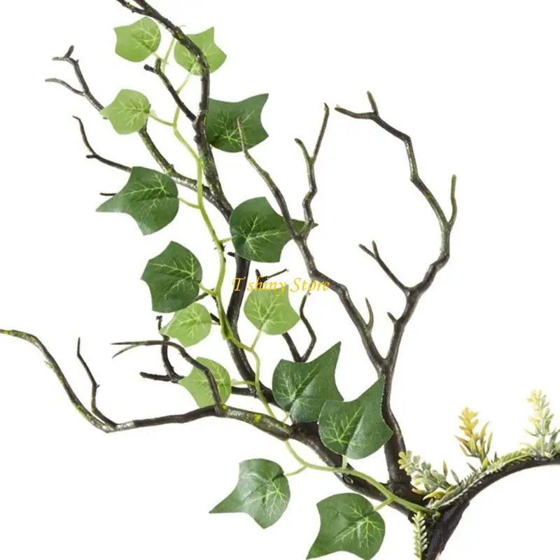 N58f Elegante foglia naturale a fascia naturale con dettaglio corna per le feste per donne accessori e decorazioni