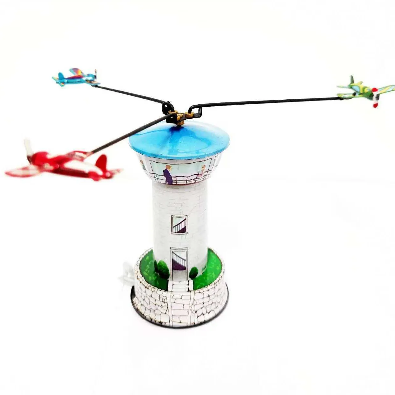 MM265 Obrotowy samolot Retro Nostalgiczny motyw Spersonalizowana ozdoba Kreatywny prezent Rękodzieło blaszane