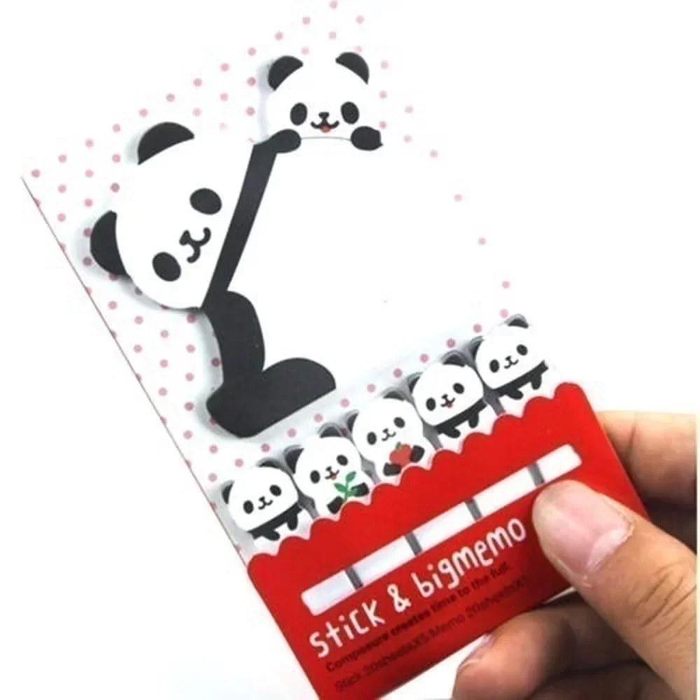 Kawaii Panda Cat Stickers Cartoon Sticky Notes Memo Bookmark for Student Office School Decoration Cute Stationery Writing Pads