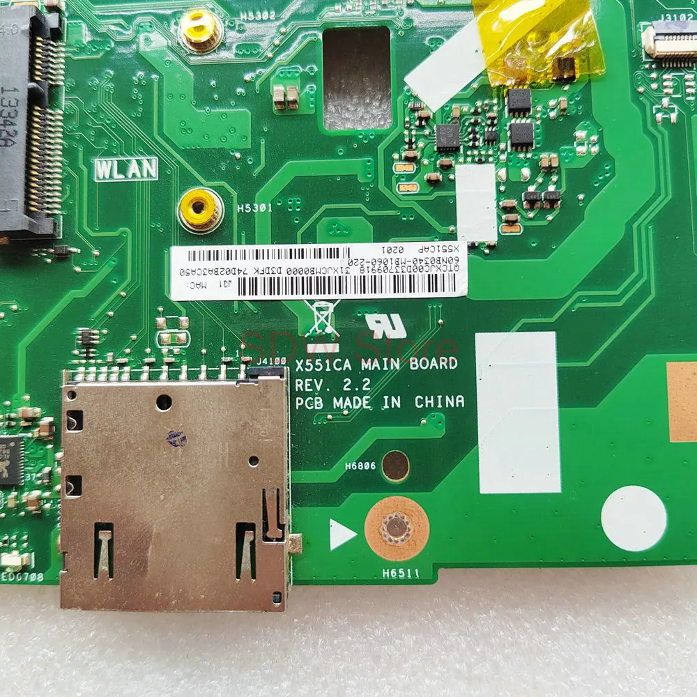 For ASUS X551CA Laptop Motherboard X551CA Mainboard X551CA REV2.2 4GB-RAM work 100%