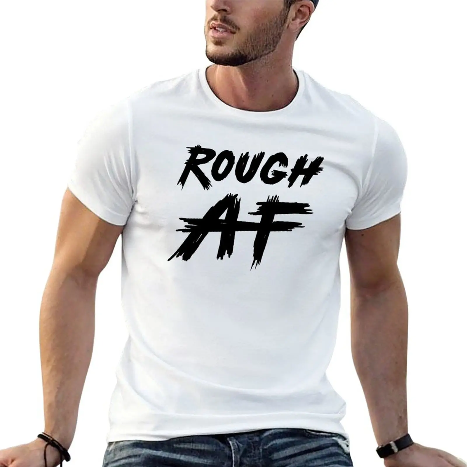 Rough AF Black T-Shirt Work Casual Loose Fit T-Shirt