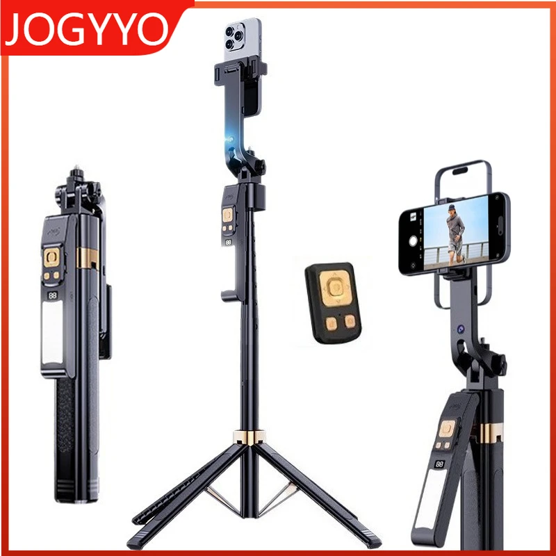 

180CM Selfie Stick Auto AI Face Tracking Quad Stand 360 Rotation Gimbal Tripod Stabilizer with LED Fill Light For Phone Camera