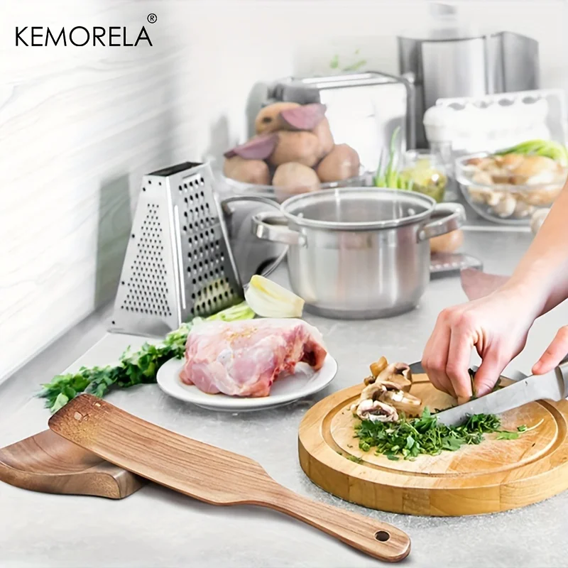 KEMORELA 1PCS Wooden Holder Spoon Utensil Kitchen Wooden Spoon Holder Cooking Spatula Utensil Holder Clips Wooden
