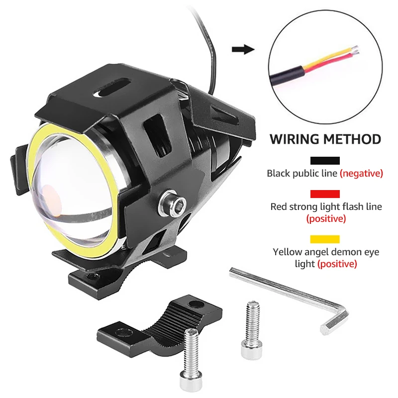 Faro per moto Fendinebbia Occhi super luminosi Faretti aggiuntivi Lampada da guida universale per moto ausiliaria U7 Mini LED