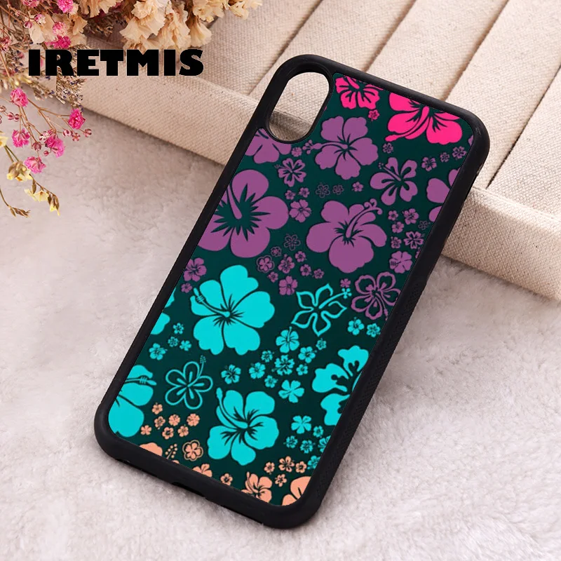 Iretmis Phone Cover Case For iPhone X XS Max XR 11 12 13 PRO MINI 14 15 16 Plus Rubber Silicone Boho Flower