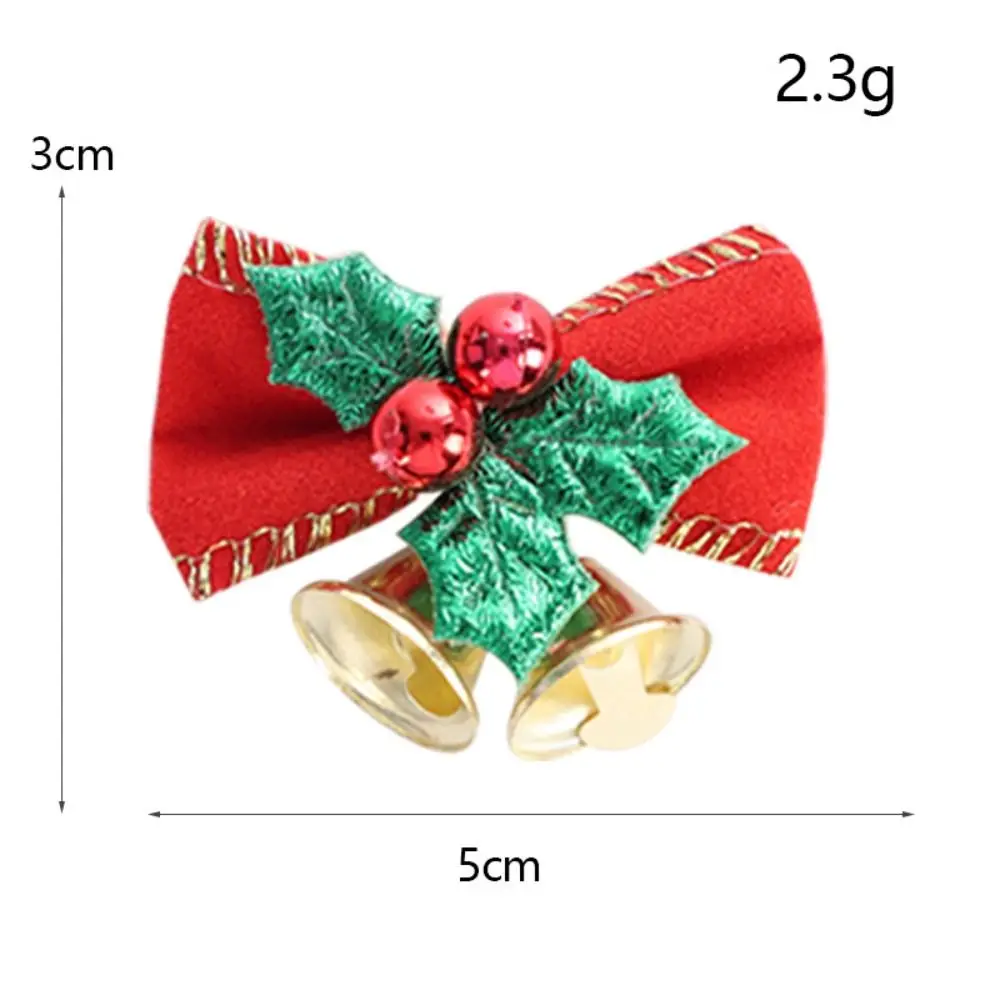 جرس قوس عيد الميلاد الصغير شجرة عيد الميلاد قابلة لإعادة الاستخدام زينة عيد الميلاد ديكور معلق دائم Bowknot زخرفة الحاضر القوس المنزل #6