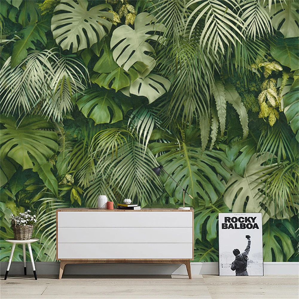 Custom Southeast Asian tropical 3D rainforest wallpaper Nordic leaf mural home decoration plant wall paper bedroom TV background