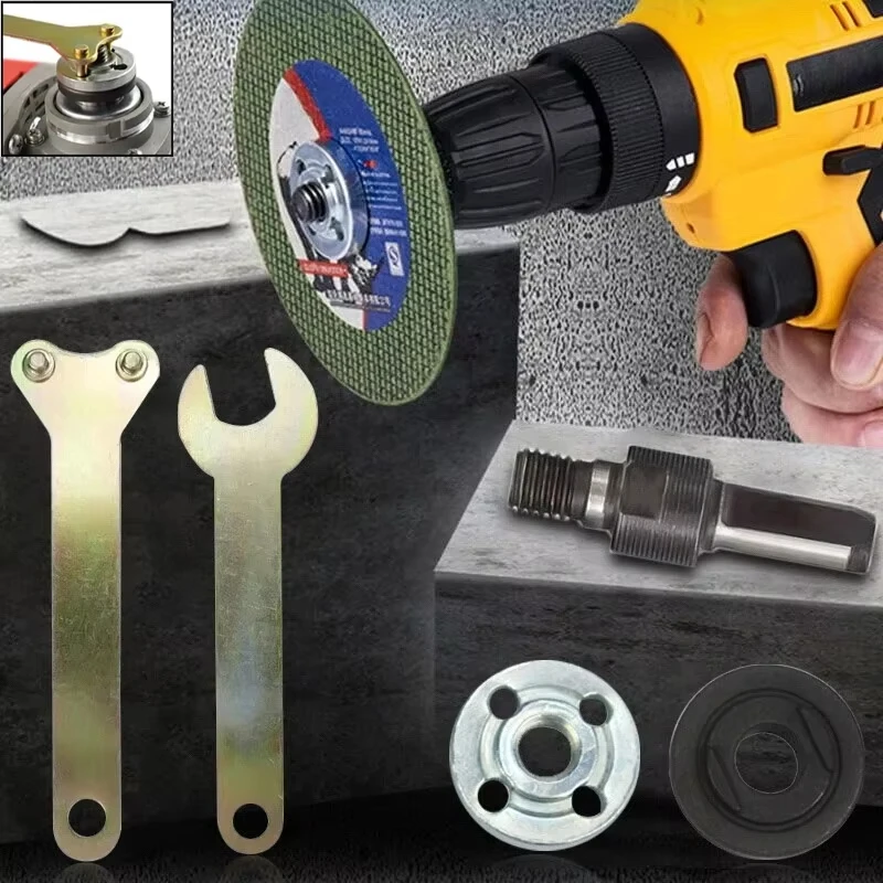 

Переходник-удлинитель 10 мм для электродрели в угловую шлифовальную машину для отрезных и полировальных дисков, металлических колес, с рукояткой-держателем