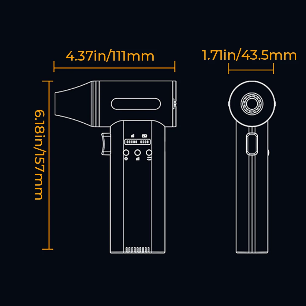 พัดลมเทอร์โบเจ็ทมือถือขนาดเล็ก 990000RPM พัดลมเป่าลมแรงดันสูง สำหรับรถยนต์/คอมพิวเตอร์/บ้าน-อุตสาหกรรม เครื่องเป่าลมแบบท่อ
