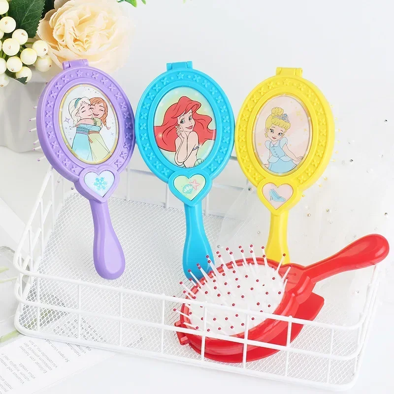 Disney Princess Air Cushion Hair Combs Cartoon Figure Elsa Anna Snow White Cinderella Ariel Princess Massage Comb Girls Gifts