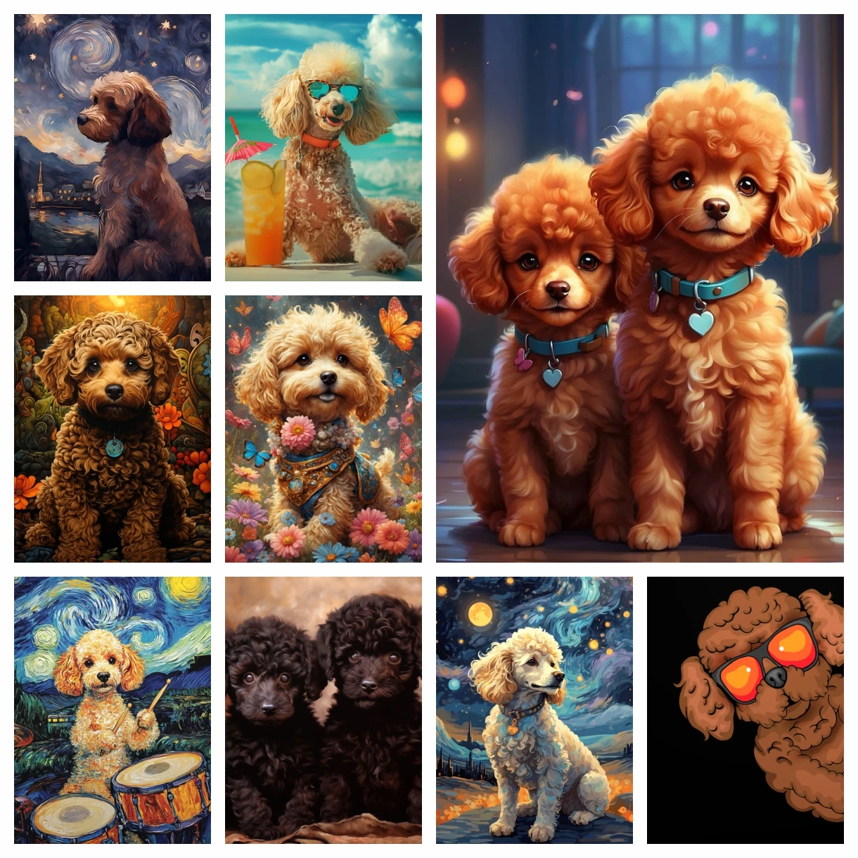 Pudel DIY mag Diamant Malerei Haustier Hund Kunst Porträt 5D Diamant Stickerei niedlichen Welpen Home Decor Hand Mosaik Handwerk Kinder Geschenk