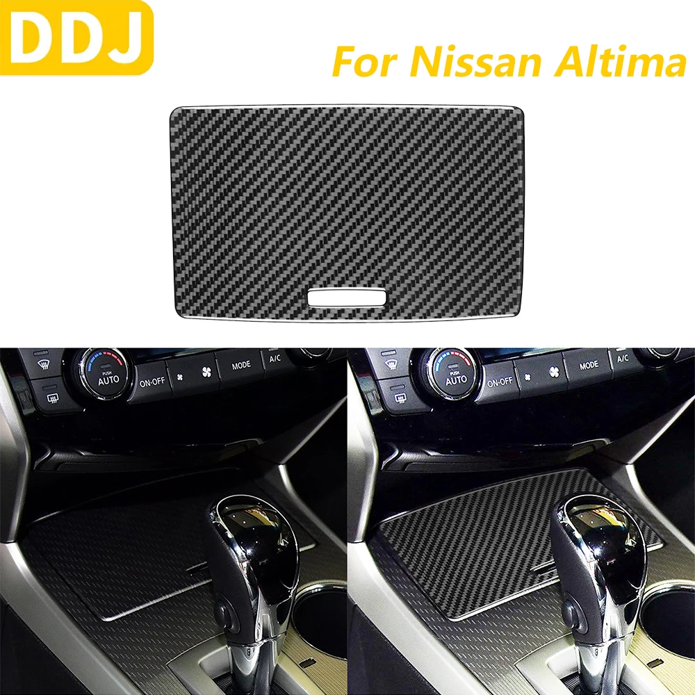 

For Nissan Altima 2013-2018 Carbon Fiber Center Gear Shift Storage Box Panel Decorative Cover Car Accessories Decoration Sticker